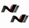2er Set Folie Schutzfolie für Dekor Logo Vorne und Hinten Emblem Aufkleber Front Heck Selbstklebend Passgenau Auto K054 (Rot/Schwarz/Carbon)