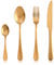 Sharecook Juego de cubiertos de 24 piezas de oro mate, juego de cubiertos de acero inoxidable, juego de cubiertos para 6, resistente regalo y apto para lavavajillas (oro mate)