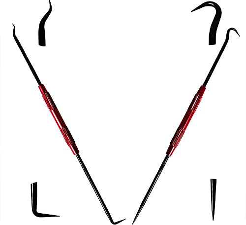 Lotatheta 2pcs Double-Ended Specialty Pick Set O-Ring and Hooks Scriber Set