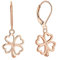 JO WISDOM Damen Ohrringe 4 Blatt-Klee Ohrhänger Silber 925,Hängende Herz mit Rosévergoldet Schmuck,Schmuck für Frauen