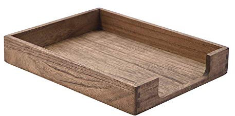 KIRIGEN Wood Letter-Size Tray Single-Tier Wooden Tones Collection Front-Load Documents Tray for Office Desktop Organizer - Desk Magazine, File, Folder, Paper Holder Dark Brown