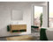 Atrios Modelo Bastet Conjunto Baño Estilo Madera con 1 Cajón, 2 Huecos y Lavabo Porcelánico, Mueble MONTADO, Suspendido en Pared, Laminado Roble, 120 cm