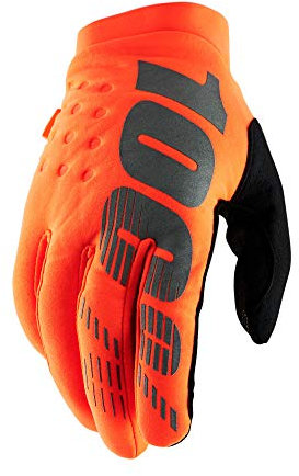 100% GUANTES Unisex-Erwachsene Brisker Gloves XL Handschuhe, Orange/Schwarz (Fluo Orange/Black (Mehrfarbig)