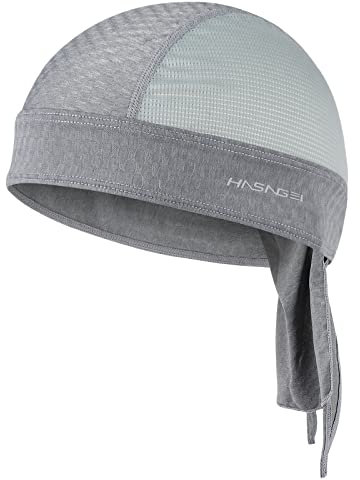 HASAGEI Sport Kopfbedeckung Bandana Cap Kopftuch Herrem Damen Biker Schädel Kappe Fahrradmütze, Schweißableitender Quick Dry Sommer Hat Grau