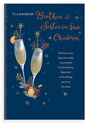 Regal Publishing Klassische Weihnachtskarte Brother & Sister In Law, 22,9 x 15,2 cm