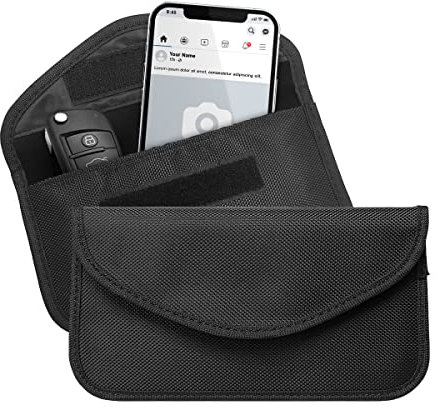 2 Stück Faraday-Taschen, Signalblockierende Tasche für Schlüsselanhänger Handy, RFID-Anti-Tracking Anti-Hacking Privatsphäre, Signalschirmung, Brieftaschenkäfig, Universal-Autozubehör