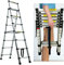 Telescopic Ladder Folding Ladder 1.7 m + 2 m Aluminium Ladder Stepladder Single Ladder Portable Multi-Purpose Loft Ladder 150 kg Load Capacity EN131