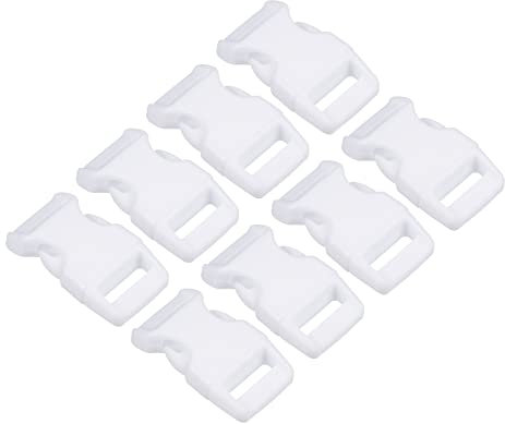 PATIKIL Plastic Buckles, 8 Pack Quick Side Release Clips for Strap, Webbing, Belt, Crafting, Backpack Repair, Sewing Projects, White, 16mm