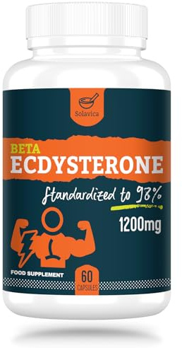 Solavica Beta Ecdysterone Supplement 1200mg Per Serving (60 Capsules)-1 Month Supply-98% Maximum Purity Ecdysterone (60 Count (Pack of 1))