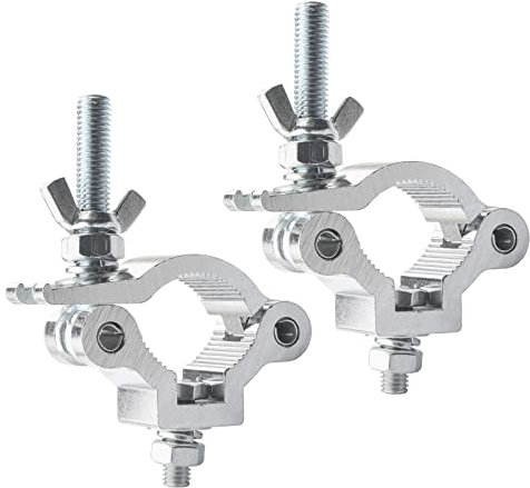 2Pack Clamps for Lights Stage Lighting Accessories, Lighting O Clamps Pole Clamp Quick Release Truss Clamp, Half Coupler Mounting Bracket Stage Light Clamp Moving Head Light Hooks for Truss 38mm-42mm