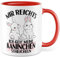 Kaninchen Tasse mit Spruch lustige Kaffeetasse mit Tier Witz Karnickel Kaffee-Becher Häschen Humor Geschenk Mir reichts ich geh Kaninchen streicheln Spruch Teetasse Haustier Hase Halter (Weiß/Rot)