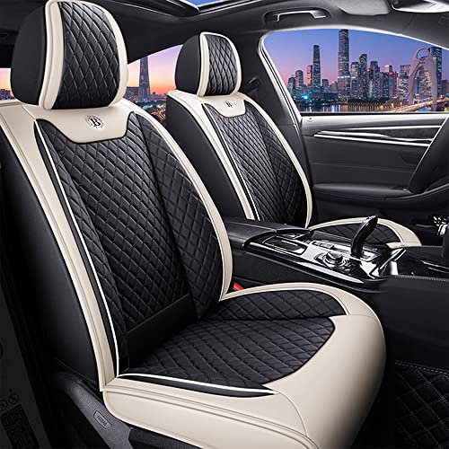 maiqiken Autositzbezüge Kompatibel mit Mazda 2 3 5 6 CX-3 CX-5 CX-7 CX-9 MX-5 BT50 RX8 Tribute Protektoren Kissen Automotive Sitzbezüge Weiß-Schwarz (MH31)