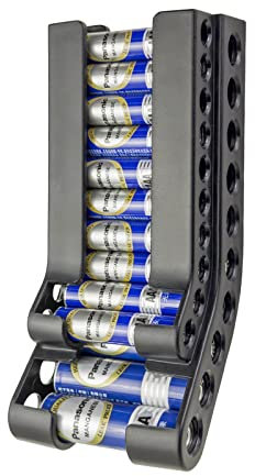 sciuU Batterie Aufbewahrung Organisator AA & AAA Combo Kleiner Batteriehalter, für 10 AA- und 10 AAA- Batterien, First-in First-out Wandmontage Wandmontierter Batteriespender Organizer Halter Behälter