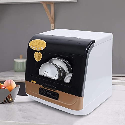 Gvqng Lavavajillas De Encimera, Mini Lavavajillas PortáTil con 4 Programas De Lavado Lavaplatos AutomáTico, Calentamiento Profundo Maquina De Limpieza, para Apartamentos PequeñOs,A