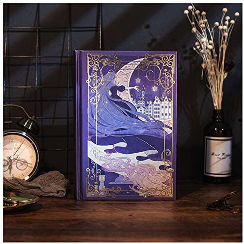 KAYLRE Notizbuch A5 Kreative Dicke Anmerkungsbuch A5 Tagebuch 128 Blätter schöne farbige Leere Papier Retro Metall Sense Stil Handbuch Magie Notizbuch Notizbuch (Color : A 1PCS, Size : A5)