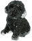 Nupuyai Pudel Figur Harz Kristall Hund Figur Deko Heilstein Welpe Statue Edelstein Tier Skulptur für Glücksbringer Heimbüro Dekoration, Obsidian