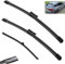 Scheibenwischer-Set for vorne und hinten, kompatibel mit Audi A4 B8 2009–2016, Windschutzscheibe, Windschutzscheibe, Fenster, Autobürsten, 24 Zoll + 20 Zoll + 16 Zoll