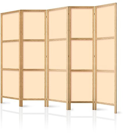 murando - Paravent Innen Raumteiler Holz Abstrakt 225x172 cm 5-teilig Japanische Trennwand Raumtrenner Room Divider Mobiler Sichtschutz Spanische Wand Raum Abtrennung Glatt f-A-10169-bh-a