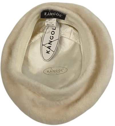 Kangol Baskenmütze aus Wolle und Angora, cremefarben, weiß, grau, für Damen, hergestellt in Großbritannien, Vintage-Stil, Retro-Stil, Einheitsgröße, Weißes Furgora Barett, Einheitsgröße