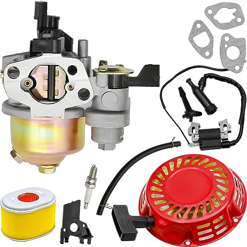 Hoypeyfiy GX160 Carburetor Kit Replacement for GX120 GX140 GX168 GX200 5HP 5.5HP 6.5HP Engine with Air Filter Spark Plug 16100-ZH8-W61 16100-ZH8-W51 16100-ZE1-825