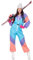PARTY DISCOUNT NEU Damen Kostüm Retro-Skianzug, Gr. 46 - inklusive praktischem Kleidersack