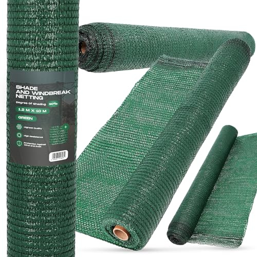 Instalguru Sichtschutz 1,2m x 10m Schattennetz UV-Schutz 90% Windschutz Schattiernetz Schattierungsnetz Zaunblende Gartenzaun Sonnenschutznetz Sichtschutznetz Netz Schattiergewebe