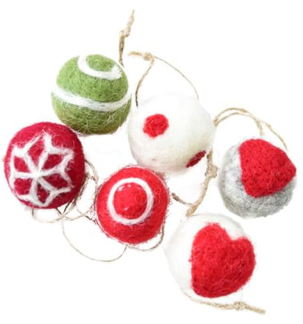 Garneck 6st Urlaub TRE Hängenden Ball Pom Pom Filzkugeln Weihnachtsbälle Weihnachten Fühlte Ball Wollball Ornament Wollknäuel Weihnachtsschmuck Hängende Kugel Weihnachtsbaum