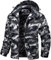 MAGCOMSEN Herren Wame Winterjacke Winddicht Fleece Softshelljacke Atmungsaktiv Wasserdicht Skijacke Snowboardjacke Multi Taschen Arbeitsjacke Schwarz Camo 3XL