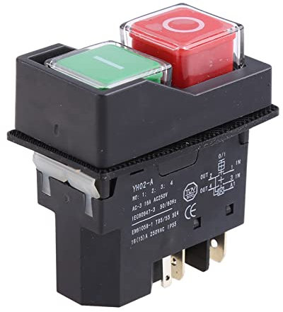 Elektrikerschalter KLD-28 KLD-28A Elektromagnetischer Startknopf Werkzeugmaschinenzubehör IP55 Wasserdichter Magnetischer 16A Druckknopfschalter Ein Aus Wasserdichter Momentaner LED