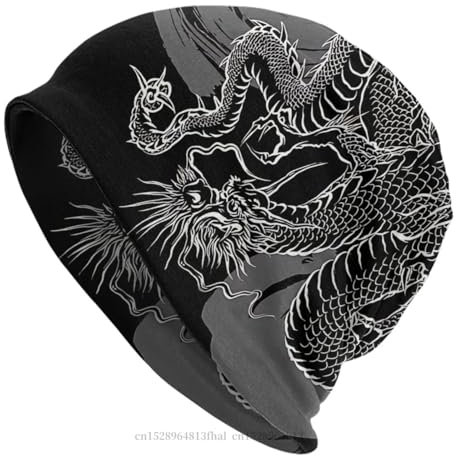 SOYNIA Mütze Beanie Hut Bonnet Hüte Männer Frauen Dünner Hut Drachen Warme Mütze Hip Hop Skullies Beanies Kappen OneSize Asthe Picture