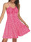 Missufe Robe d'été pour femme - Robe à fleurs - Robe décontractée - Bretelles spaghetti - Robe cami, Rose chaud, S