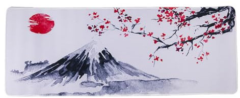 lachineuse - Tapis DE Souris XXL - Fleurs de Cerisiers - Déco Zen - 800 X 300 X 3 mm - Déco Japonaise - Antidérapant et Résistant à l'eau - Déco Bureau - Idée Cadeau Japon Asie