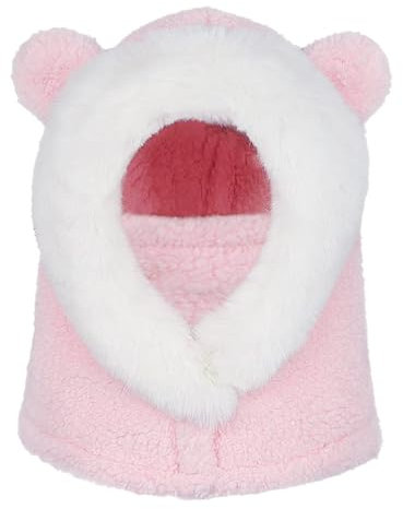 JFAN Kinder Wintermütze Warm Plüsch Schalmütze Jungen Mädchen Kapuzenschal mit Fleecefutter Winter Schal Halswärmer Panda Mütze