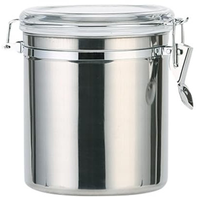Stainless Steel Airtight Canister Set, 4-Piece Canisters Sets for the Kitchen with Clear Lid and Locking Clamp, Containers Sets for Kitchen Counter for Sugar, Flour, Tea, Coffee, Snacks (10 * 12.5cm)