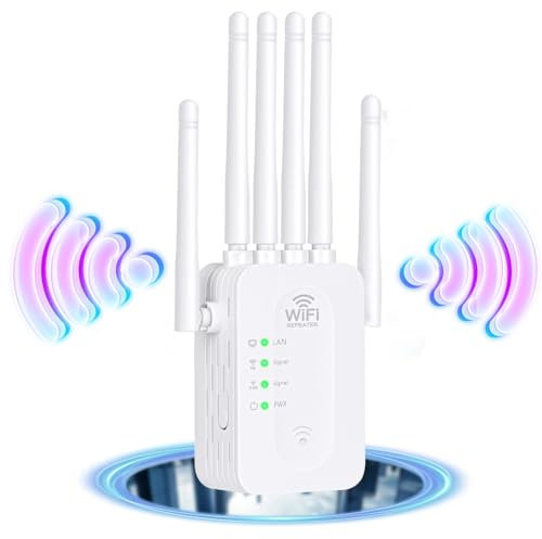 Ripetitore, 2024 nuovo extender wifi, amplificatore di segnale wifi, 6 antenne, 2 porte Lan, ampia area di copertura, segnale forte, ideale per ufficio e casa.