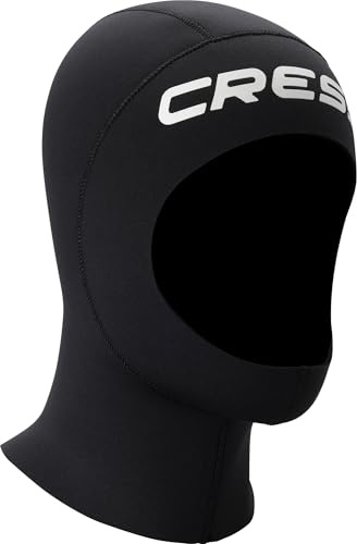 Cressi Resilient Hood 3mm S - Unisex Kopfhauben aus 3 mm dickem doppelt gefüttertem Neopren, ideal zum Tauchen, Schnorcheln und Wassersport, Schwarz, S