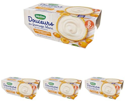 Blédina, Dessert au fromage blanc pour bébé, Dès 8 Mois, Mirabelles de Lorraine, 1x(4x100 g) (Lot de 4)