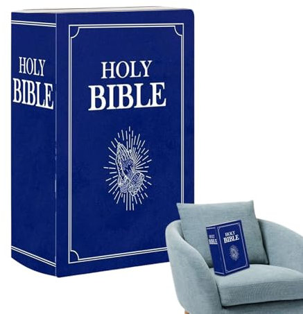 Generisch Bibelkissen Buchplüsch,Bibelkissen - Bibel gefülltes Kissen - Glaube-Bibel-Kissen, Buch-Plüsch, der Sich öffnen lässt, bequemes Bibel-Kissen, Buch-förmiges Bibelvers-Kissen
