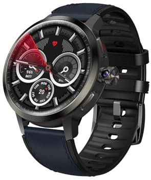 AIEK Smartwatch 4G LTE, Orologio intelligente GPS con fotocamera rotante estraibile, 2 G RAM 16 GB ROM, touch screen AMOLED da 1,76 pollici 1520 mAh SIM per uomo e donna (Blu)