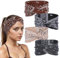 JIEYAO 4 Stück Damen Stirnband, Elastische Breite Haarband Cashewblüte Haarbänder Weiche Kopfband Rutschfest Stirnbänder Boho Kopf Wickeln Haarschmuck für Alltag Yoga Sport Fitness