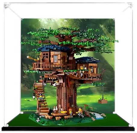 Vetrina in acrilico, compatibile con modello Le-Go 21318 Tree House, trasparente, antipolvere (solo scatola) (StyleC)