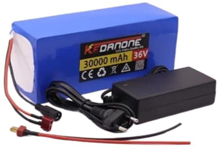 36V 30AH 10S4P Ebike Escooter Batterie Elektrofahrrad-Akku 30000 MAH mit 2A Ladegerät BMS für 0-1400W Elektro-Fahrrad Roller Scooter Motor 36V30AH,T