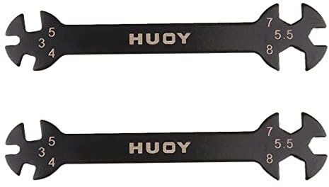 KEALLANS 2X Multifunktions 6 in 1 RC Spezial Werkzeug Schlüssel 3/4/5/5,5/7/8MM für Spannen & Muttern