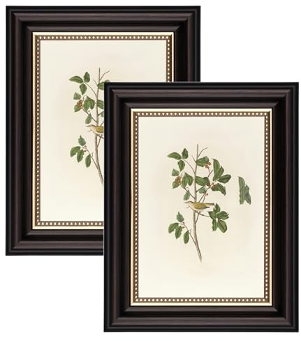 YoHyien Set di 2 Cornici Foto Vintage 13x18 cm, Cornici Portafoto Shabby Chic da Parete e Tavola, Quadro Portafoto Decorative da Appendere Al Muro, Orizzontale e Verticale (Nero, 13 x 18 cm)