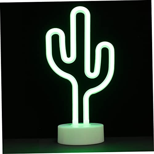 DIYEAH Lampada LED da Tavolo Neon Cactus Verde Decorazione Luminosa USB senza Batteria Luce da Scrivania Portatile per Camera da Letto Bar e Matrimoni e