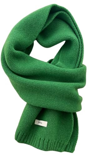 Generisch Winterschal Wollschal Weiche Warm Strickschal - 100% Wolle - Herbst Winter Einfarbig Gestrickter Schal Vielseitiger Kaschmir-Halsschal für Damen Herren, 160 x 20 cm