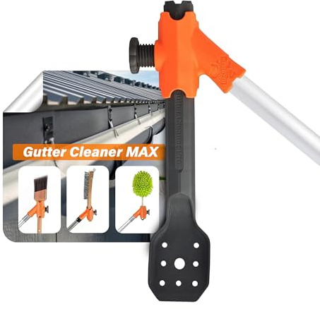 McCauley Gutter Cleaner MAX, gutter cleaning from the ground, PLUS clean from roof and ladder, AND clean off gutter guards from the ground, AND use any hand tool in the scoop coupler.