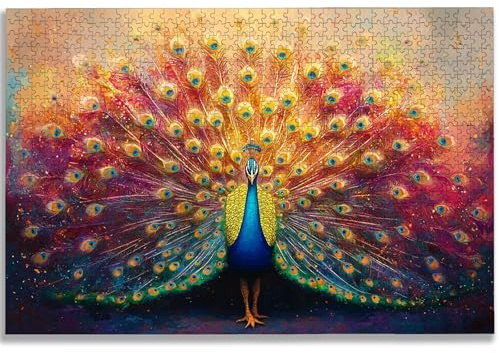 Puzzle 5000 Teile, Farbe Puzzle 5000 Teile Erwachsene, Pfau Holzpuzzle Erwachsene, EIN Herausforderndes Rätsel, Puzzlespiele für Die Ganze Familie, Holzpuzzle für Deko Wohnzimmer, Geschenke, -1312