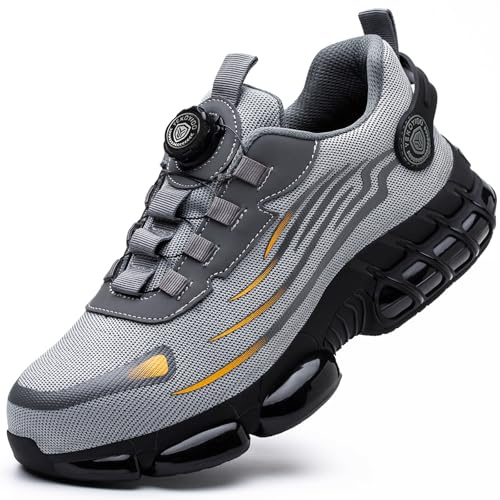 YEKOYIOO Zapatos de Seguridad Hombre Mujer Zapatos de Trabajo 38-46 EU | Ligero, Cómodo, Transpirable, Antideslizantes, con Punteras de Acero
