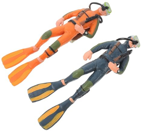 MUSISALY 2 Stück Simulation Taucher Figuren aus weichem Material Kleine Unterwasser Deko Actionfiguren kindersicheres Taucherspielzeug als Wohnaccessoire